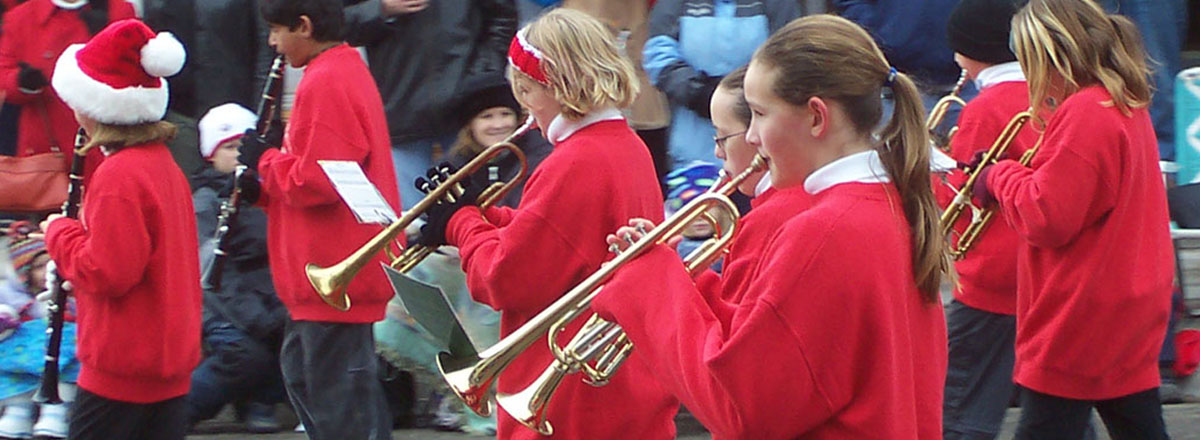 Children in marching band